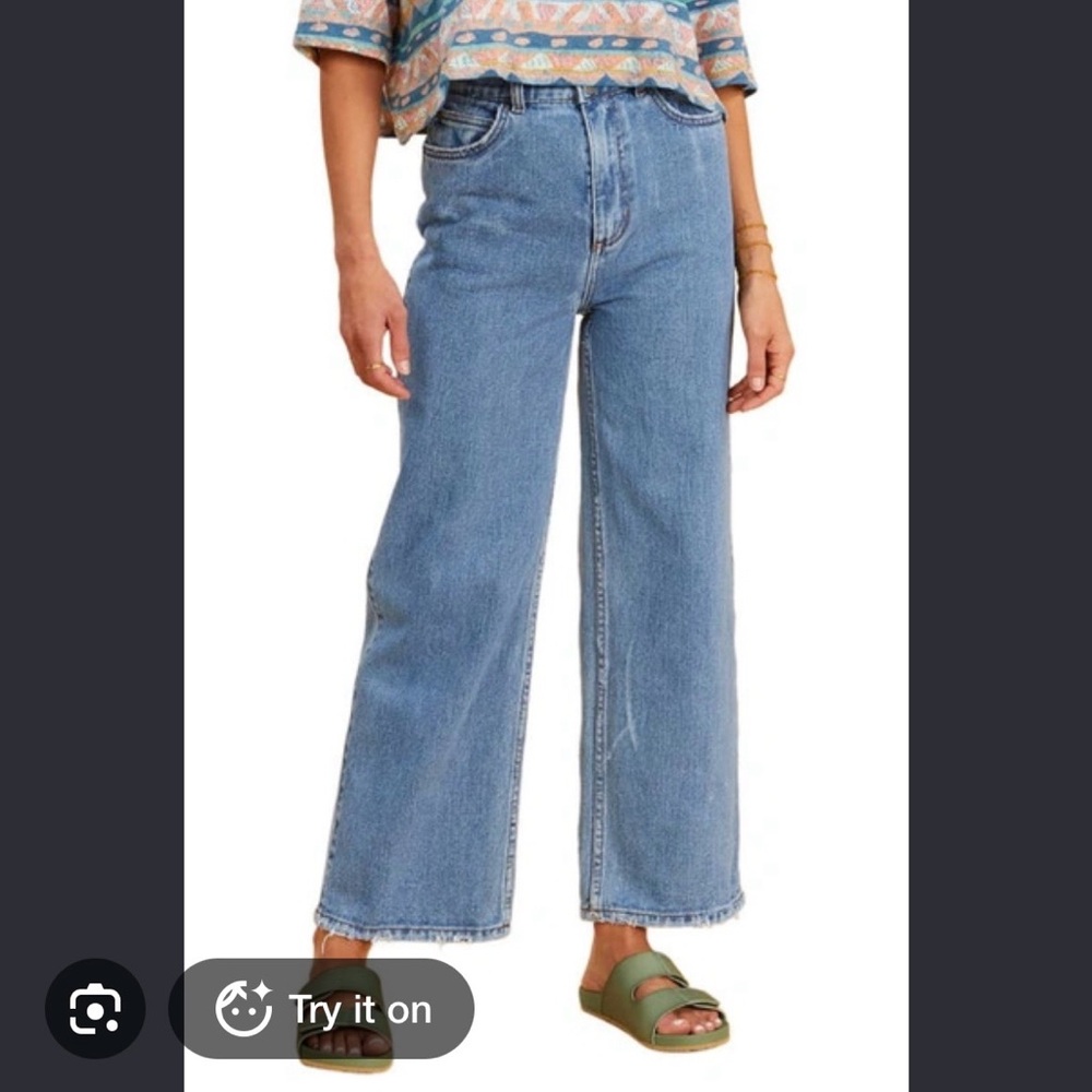 Billabong Light Blue High-Rise Wide Leg Jeans